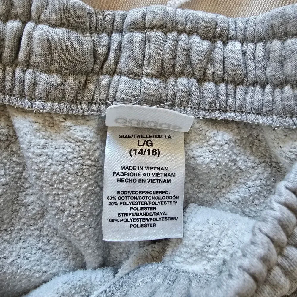 adidas Kids Gray Joggers with White Stripes